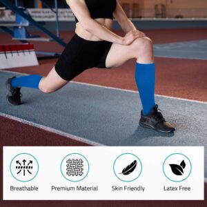 Royfa compression socks for Women and Men, 15-20 mmHg support Sock for All-Day Wear, Sports Performance circulator compression sock - Great For Running, active, sport, athletic. (Medium, Blue)