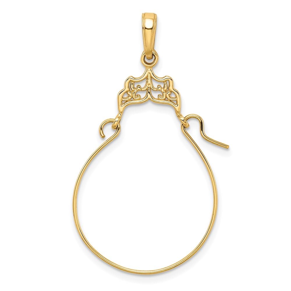 Auriga Fine Jewelry 14k Yellow Gold Filigree Charm Holder Gift for Women