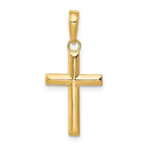 Auriga Fine Jewelry 14k Yellow Gold Small Cross Pendant Gift for Women