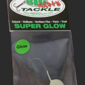 Big Nasty Tackle Lead-Free Super Glow Pout Pounder Jig 1 oz (1 Pack) (White)