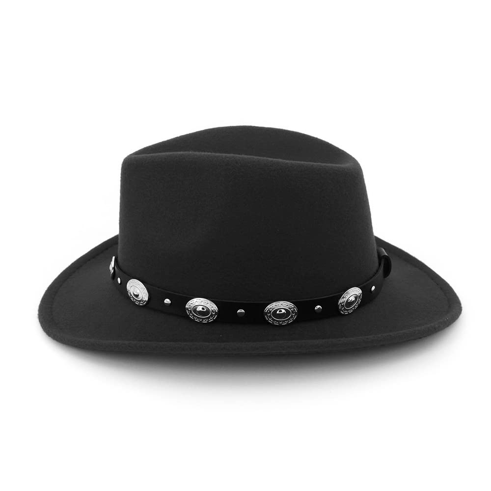 Western Outback Felt Cowboy Hat for Women Cowgirls Fedora Gus Hat Rodeo 22"-22.75" fit for M/L