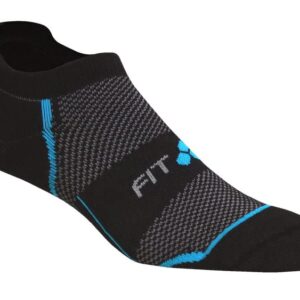 Fitsok Unisex SR8 Mid-weight Tab Running Sock (Medium, Black/Flash Blue)