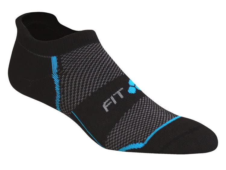 Fitsok Unisex SR8 Mid-weight Tab Running Sock (Medium, Black/Flash Blue)