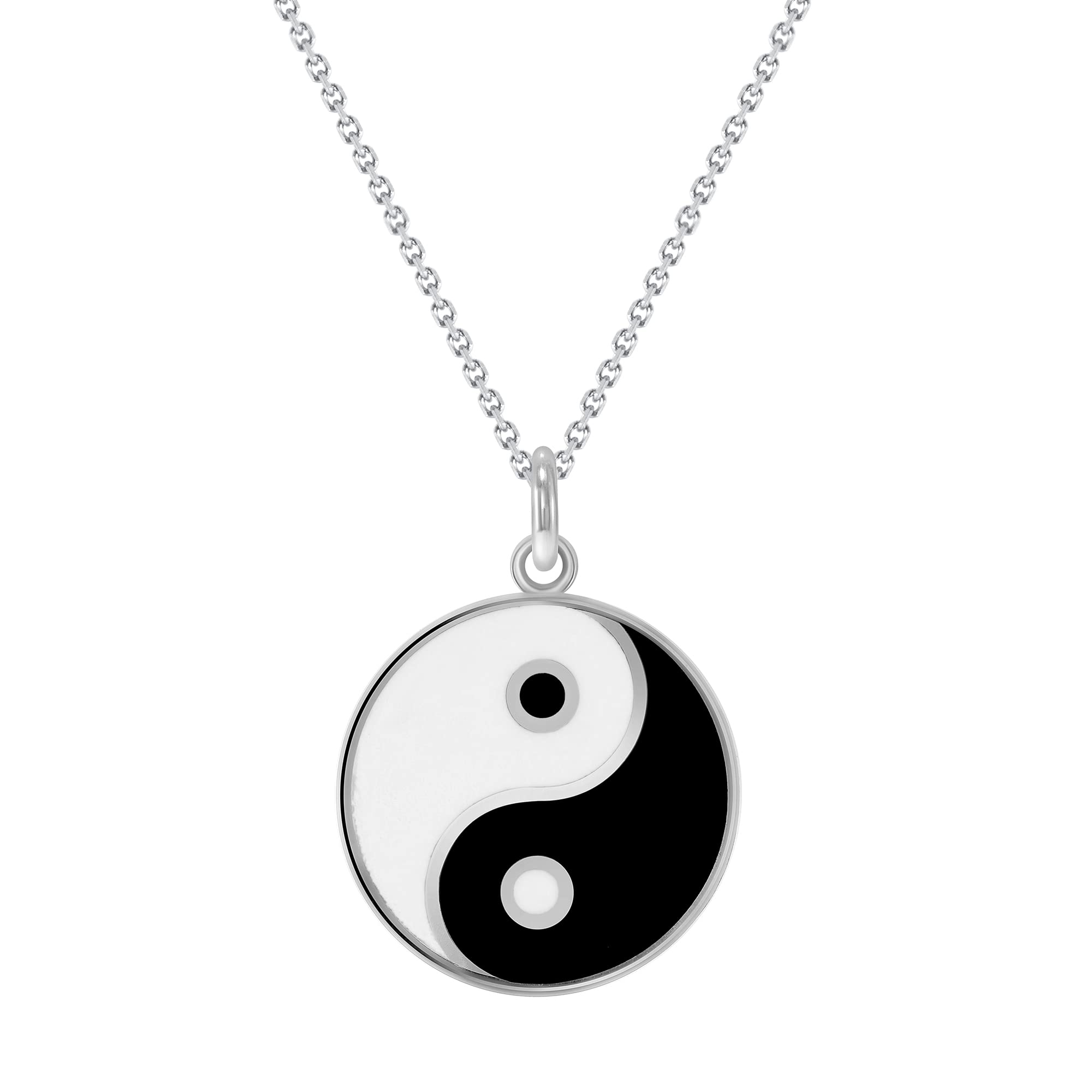 Pome Yin and Yang Pendant Necklace in Sterling Silver, Made in America (Pendant Only, Large Pendant)