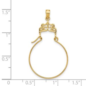 Auriga Fine Jewelry 14k Yellow Gold Filigree Charm Holder Gift for Women