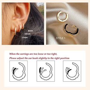 MOROYA 10 Pairs Cuff Earrings for Women ,Zircon Needle Ear Cuffs Wrap Stud Earrings Minimalist Trendy Dainty Ear Wrap Piercing Earrings, Copper, created zircon gemstone