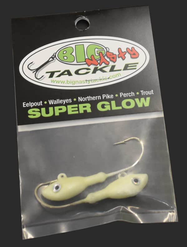 Big Nasty Tackle Super Glow Buckeye Jig (2 Pack) (1 oz, Pink)