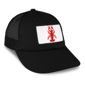 patch hat trucker baseball cap lobster animal image ocean fresh lobster cotton sea creature dad hat for men women black rectangle patch