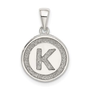 auriga fine jewelry sterling silver glitter enamel letter k initial circle pendant gift for women