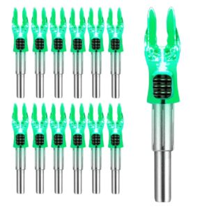 deepower s lighted nocks for arrows .244/6.2mm 6/12 pack lighted arrow nocks for archery hunting (6, green)