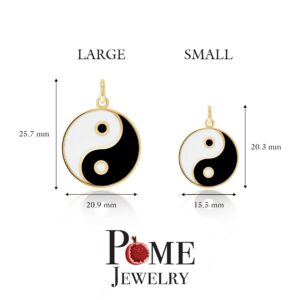 Pome Yin and Yang Pendant Necklace in Solid 14k Gold, Made in America (Large Pendant, Pendant Only, Yellow Gold)