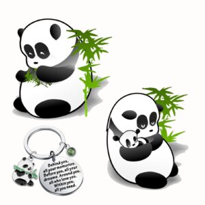 FEELMEM Animal Panda Bear Jewelry Behind You All Your Memories Panda Charm Keychain Spirit Animal Gift Panda Lovers Gift for Friends (Panda-ky)