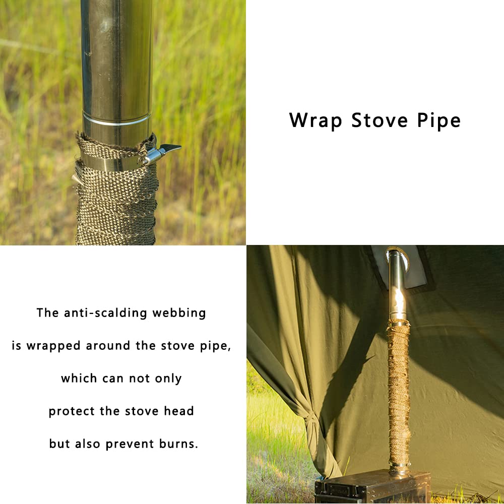 FIREHIKING Hot Tent with Stove Jack Fireproof Pipe Wrap Burner Protector