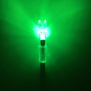 DEEPOWER S Lighted Nocks for Arrows .244/6.2mm 6/12 Pack Lighted Arrow Nocks for Archery Hunting (6, Green)