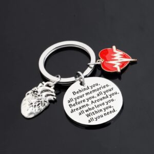 FEELMEM CHD Awareness Gifts Keychain CHD Congenital Heart Defect Awareness Gifts Heart Attack Survivor Gifts