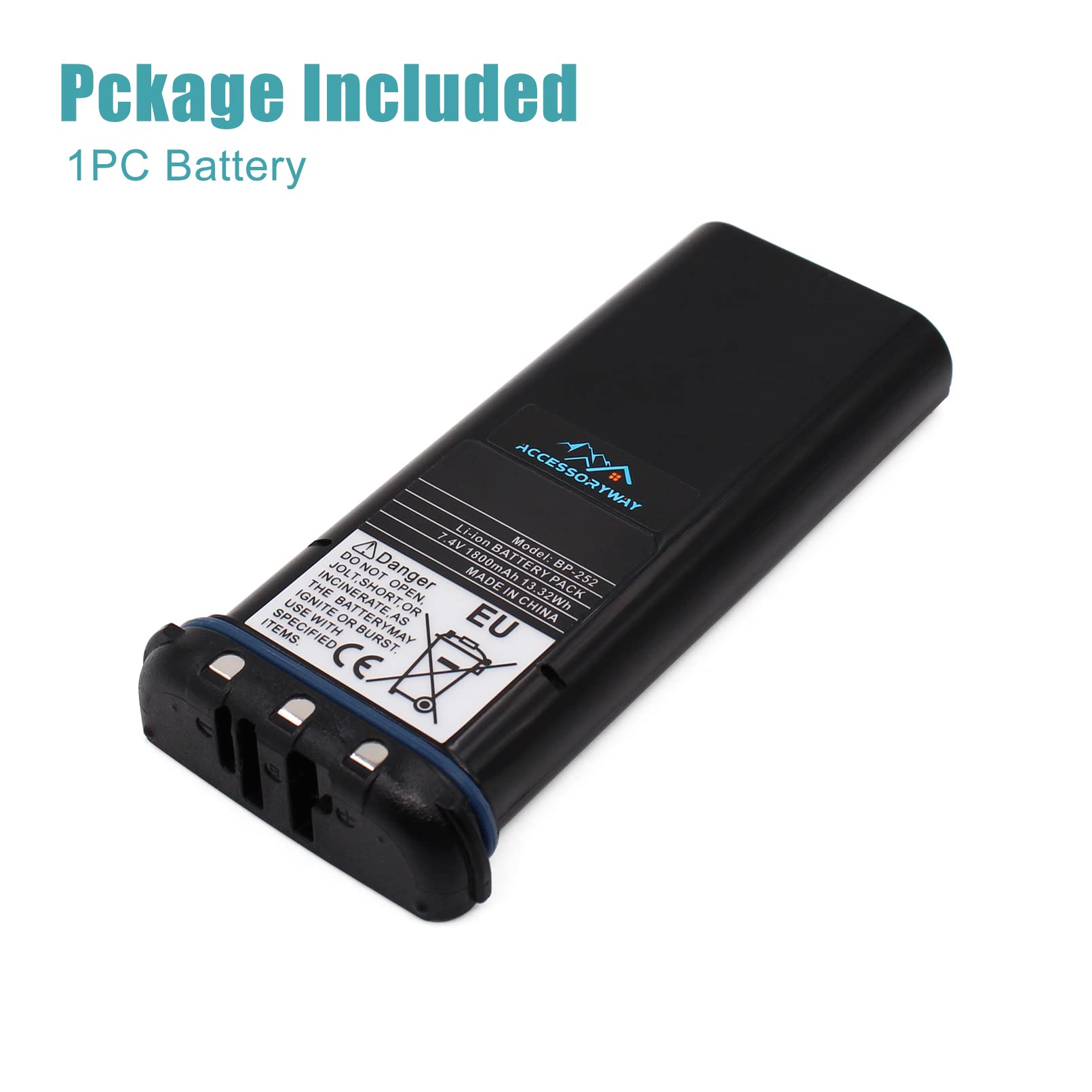 Accessoryway BP-252 7.4V 1800mAh Li-Ion Battery Compatible for ICOM IC-M36 IC-M33 IC-M34 Marine Radio Replacement Battery