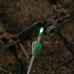 DEEPOWER S Lighted Nocks for Arrows .244/6.2mm 6/12 Pack Lighted Arrow Nocks for Archery Hunting (6, Green)