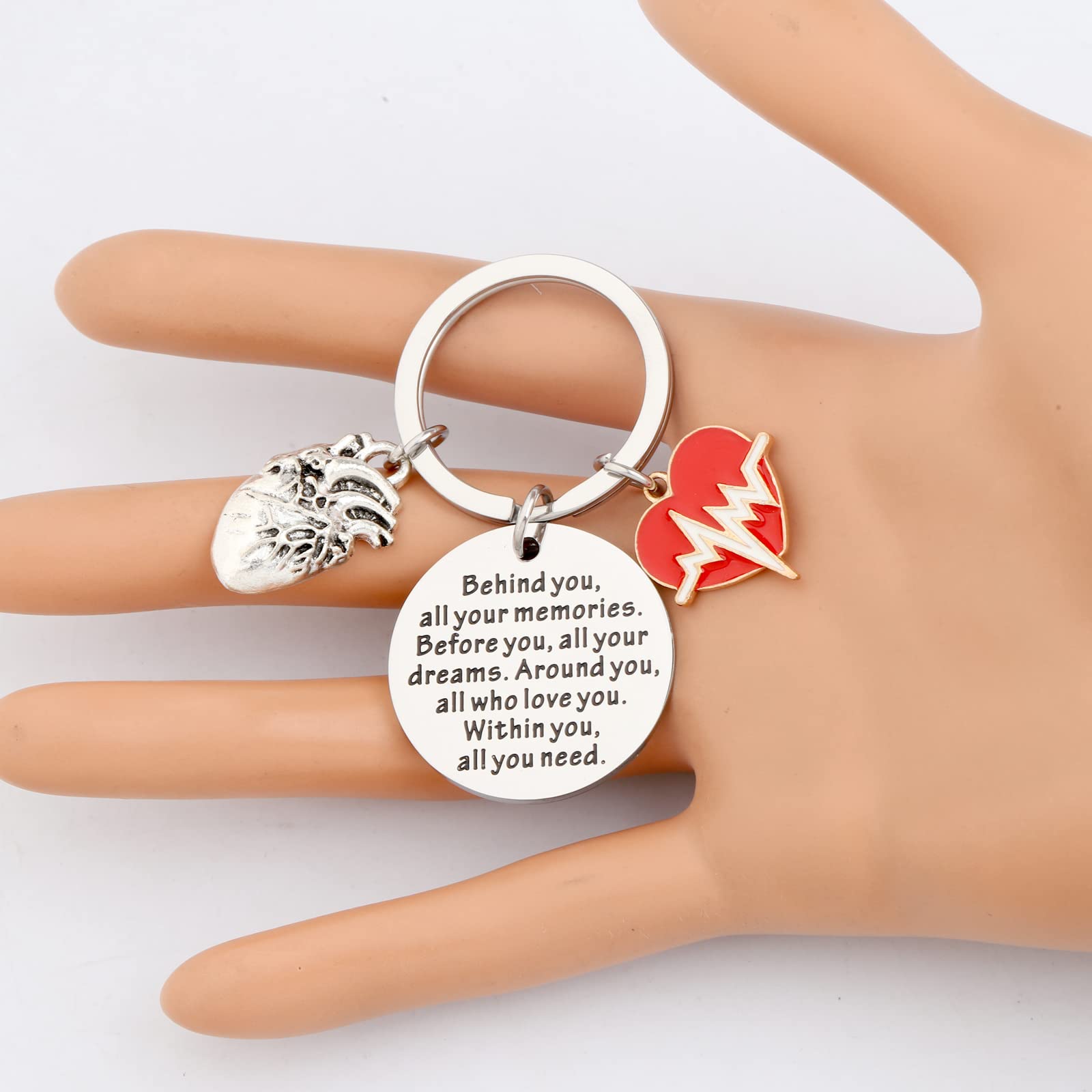 FEELMEM CHD Awareness Gifts Keychain CHD Congenital Heart Defect Awareness Gifts Heart Attack Survivor Gifts