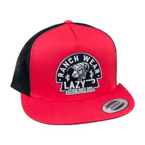 lazy j red & black 4" arrowhead patch baseball cap