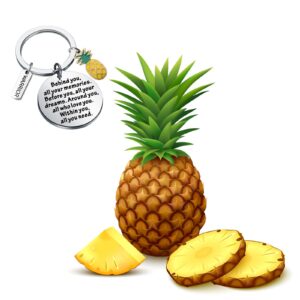 FEELMEM IVF Pineapple Gifts Infertility Warrior Gift Behind You All Your Memories Before You All Your Dreams Keychain IVF Gift for Infertility Mom (Pineapple-ky)