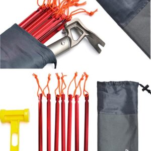 YTYKINOY 3 Pieces Outdoor Tent peg Storage Bag Camp Accesorries Bag Camping Tent Stakes Sleeve (L, M, S)