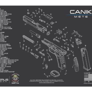 EDOG Range Warrior 27 Pc Gun Cleaning Kit - Compatible with Canik Mete - Schematic (Exploded View) Mat, Range Warrior Universal .22 9mm - .45 Kit & Tac Book Accessories Set