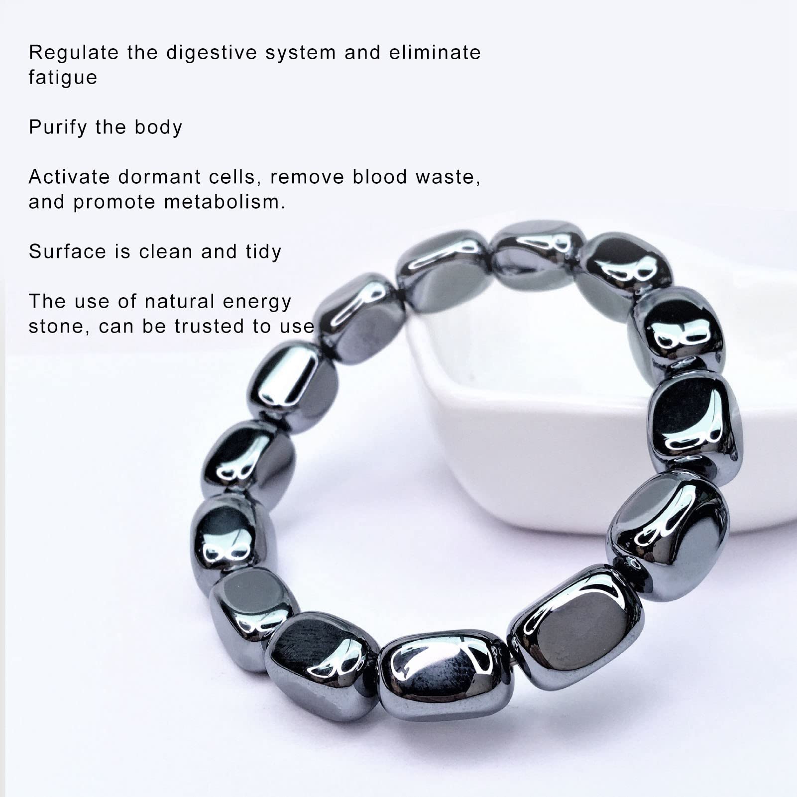 Terahertz Bracelet Loose Elastic Beads Terahertz Bracelet Bracelet Gift Stone for Women Men