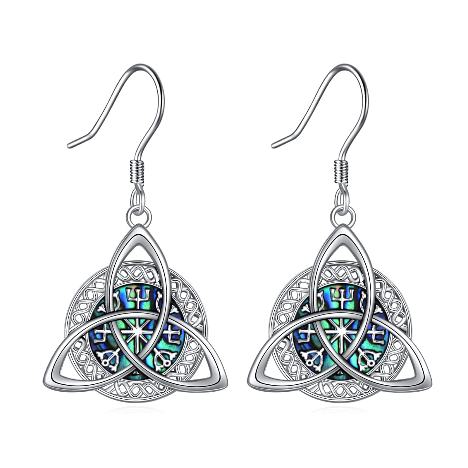 Celtic Knot Earrings Viking Jewelry for Women 925 Sterling Silver Amulet Protection Good Luck Viking Triskele Jewelry