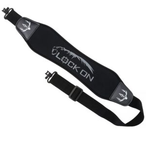 sunya neoprene crossbow sling, wide and thick padded on shoulder, strap with swivels