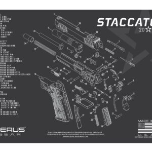 Range Warrior 27 Pc Gun Cleaning Kit - Compatible with Staccato - Schematic (Exploded View) Mat, Range Warrior Universal .22 9mm - .45 Kit & Tac Book Accessories Set