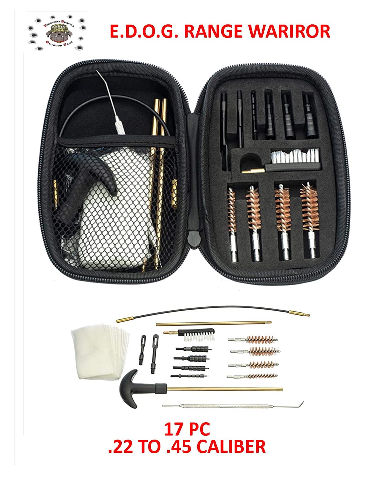 EDOG Range Warrior 27 Pc Gun Cleaning Kit - Compatible with Canik Mete - Schematic (Exploded View) Mat, Range Warrior Universal .22 9mm - .45 Kit & Tac Book Accessories Set