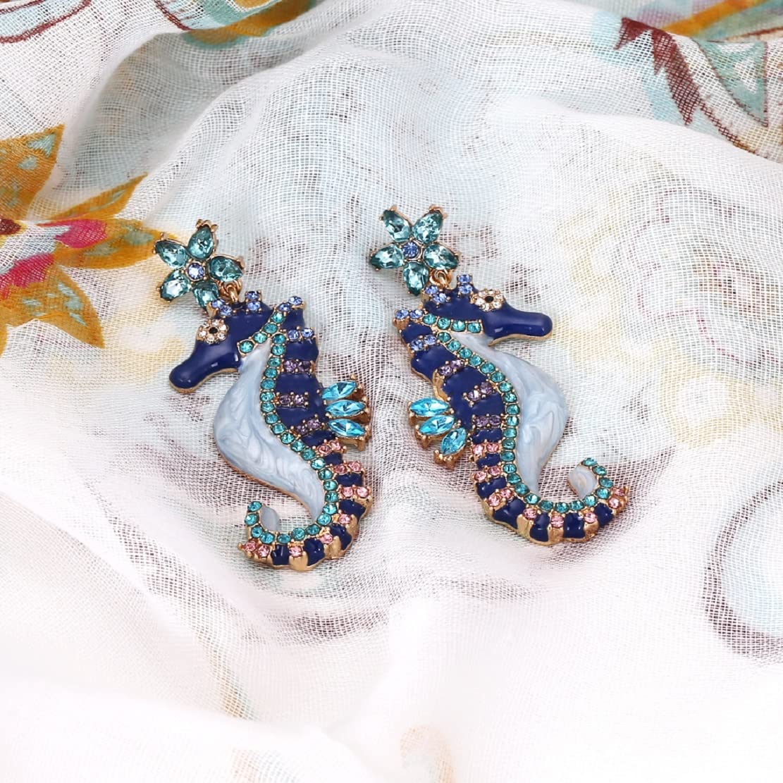 Seahorse Earrings for Women, Ocean Seahorse Earrings, Starfish Dangle Earrings Hypoallergenic, Seahorse Bohemian Drop Earrings, Beach Seahorse Earrings Studs, Seahorse Jewelry Funny Earrings