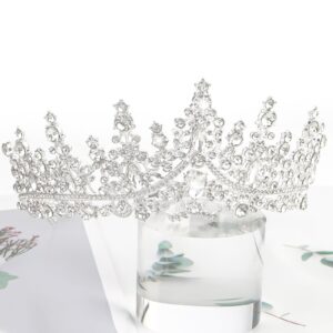 CURASA Silver Tiara and Crowns for Women Crystal Queen Crown, Wedding Tiaras for Bride Princess Crown for Little Girls Headpiece for Bridal Birthday Party Prom Halloween Pageant