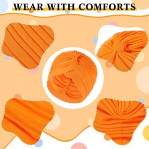 40 Pcs Turbans Pleated Head Scarf for Women Pre Tied Twisted Head Wraps for Women Multicolored Hair Wraps Beanie Hat for Women Girl