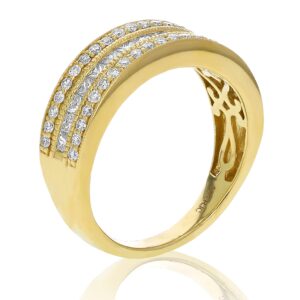 Vir Jewels 1 cttw Princess and Round Diamond Wedding Band with Milgrain 14K Yellow Gold Size 9