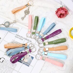 Sureio 48 Pcs Inspirational Keychains Gift for Women Motivational Quote Key Chains Rings Thank You Teacher Gifts Employee Work Gift