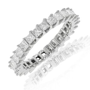 Vir Jewels 2 cttw Diamond Eternity Ring for Women, Princess Cut Diamond Wedding Band in 14K White Gold Prong Set, Size 6