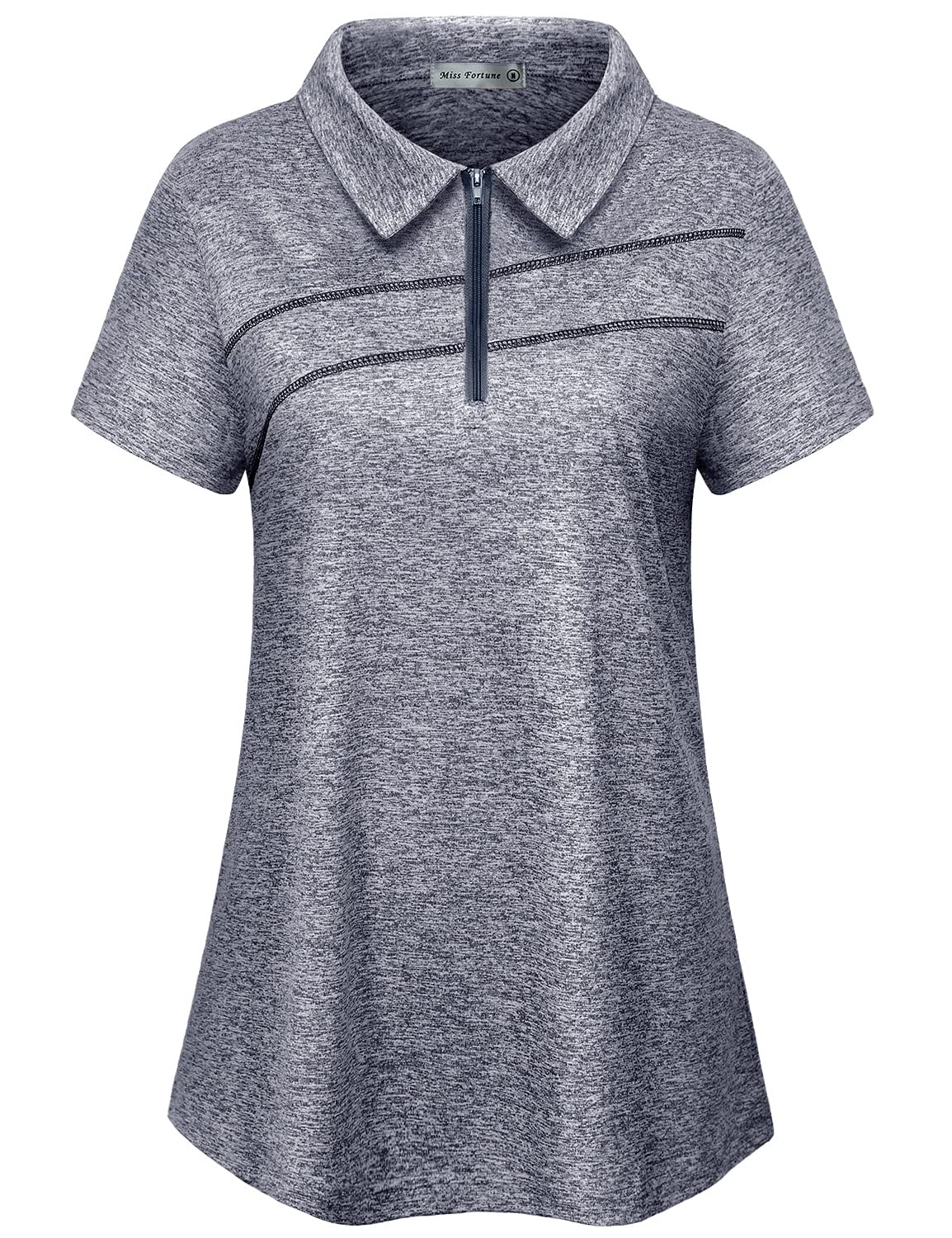 MISS FORTUNE Womens Athletic Tops Short Sleeve Moisture Wicking Shirts, Fit for Golf Gym Tennis Hiking Ruuning