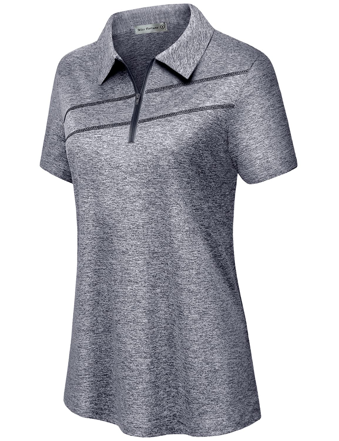 MISS FORTUNE Womens Athletic Tops Short Sleeve Moisture Wicking Shirts, Fit for Golf Gym Tennis Hiking Ruuning