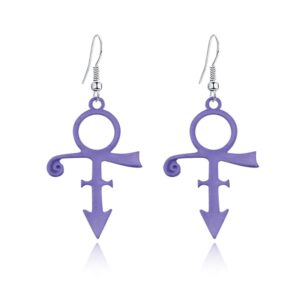 anxin store punk stylish personalized cartoon music note earrings gothic jewelry music symbols prince rock band symbol earrings (purple music note earrings)