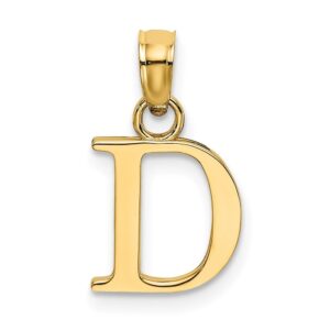 auriga fine jewelry 14k yellow gold polished block letter d initial pendant gift for women