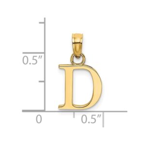 Auriga Fine Jewelry 14k Yellow Gold Polished Block Letter D Initial Pendant Gift for Women