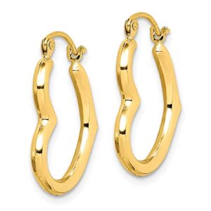 Amanda Rose Collection 10K Yellow Gold 1 inch inch heart shaped hoop earrings for Women