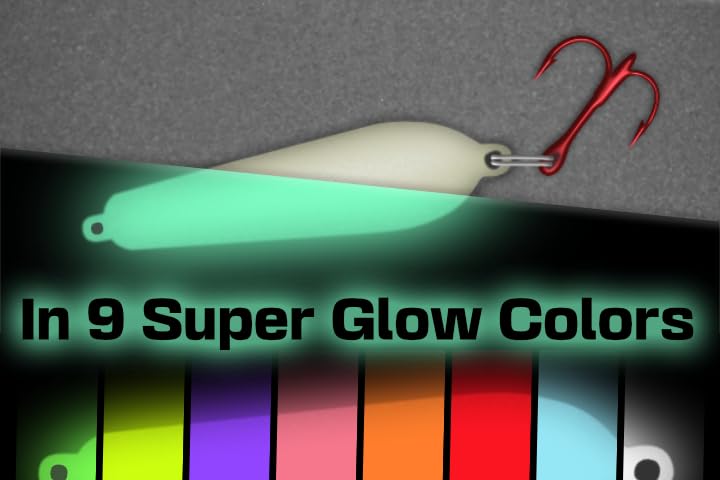 Big Nasty Tackle Super Glow Casting Spoon (1 Pack) (Original Green, 1/2 oz)