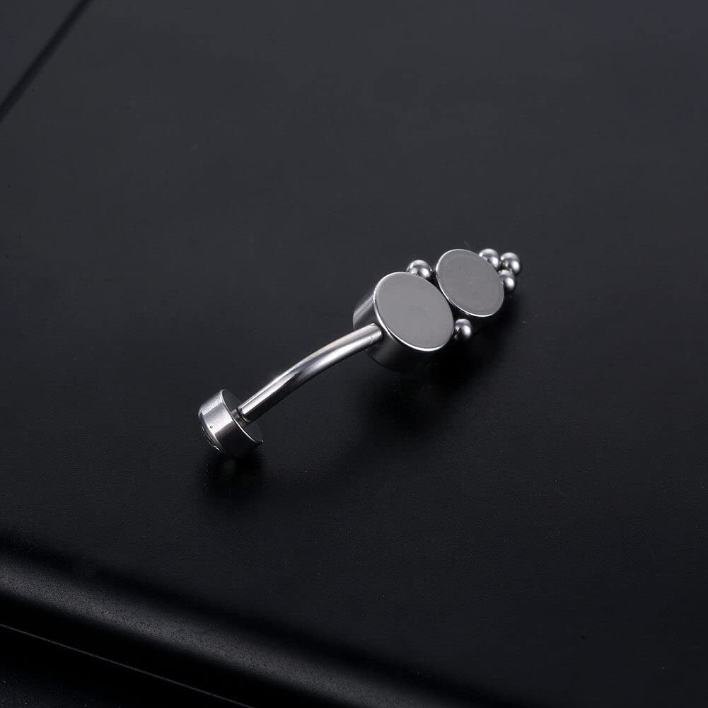 Arardo G23 Solid Titanium Belly Button Rings Piercing,ASTM F136 Implant Grade Titanium Navel Rings,Nickel Free,Low Gloss Polished Bar Smooth Surface,Crystal CZ,14G,2Pcs, BR36