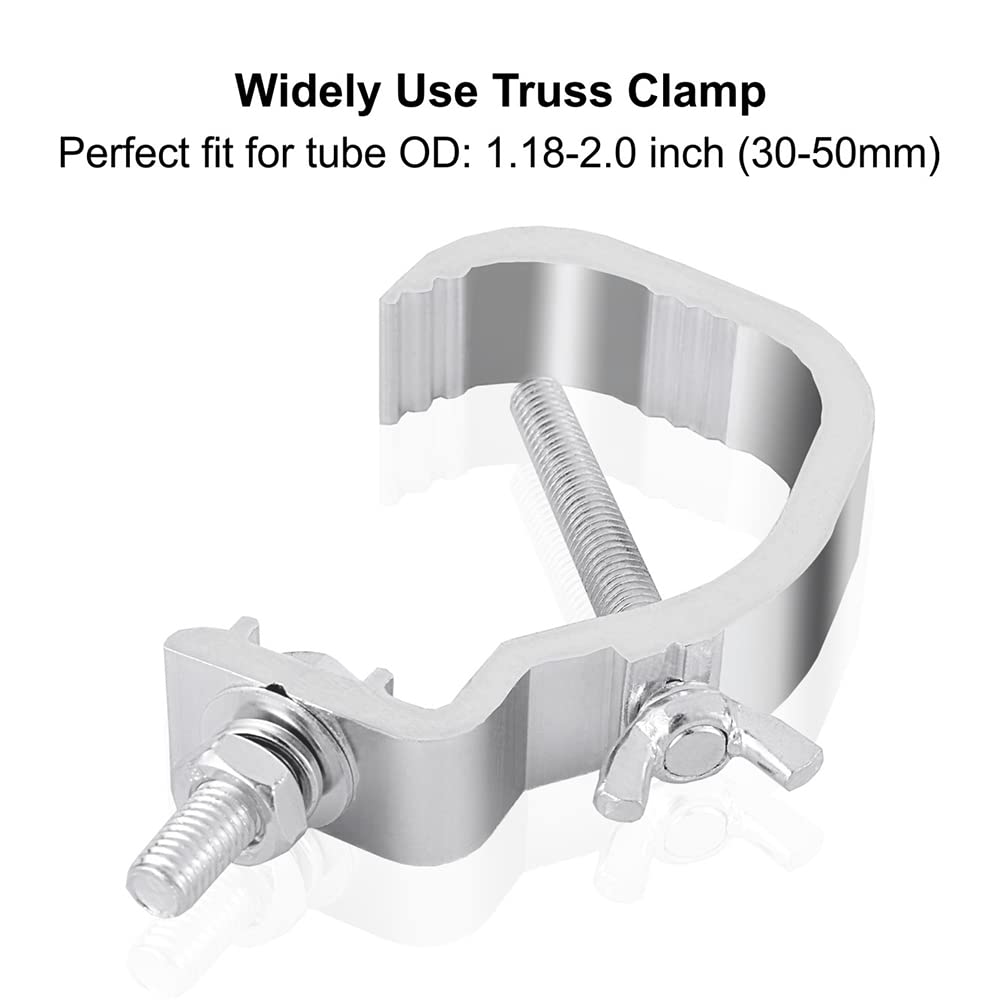 Truss C Clamp 1.18-2 Inch, 10 Pack Olaalite Stage Lights Truss Clamps, Fit for 30-50mm OD tube, Load Capacity 55LB Stage Lighting C Clamp for DJ Lighting Par Lights Spot Lights