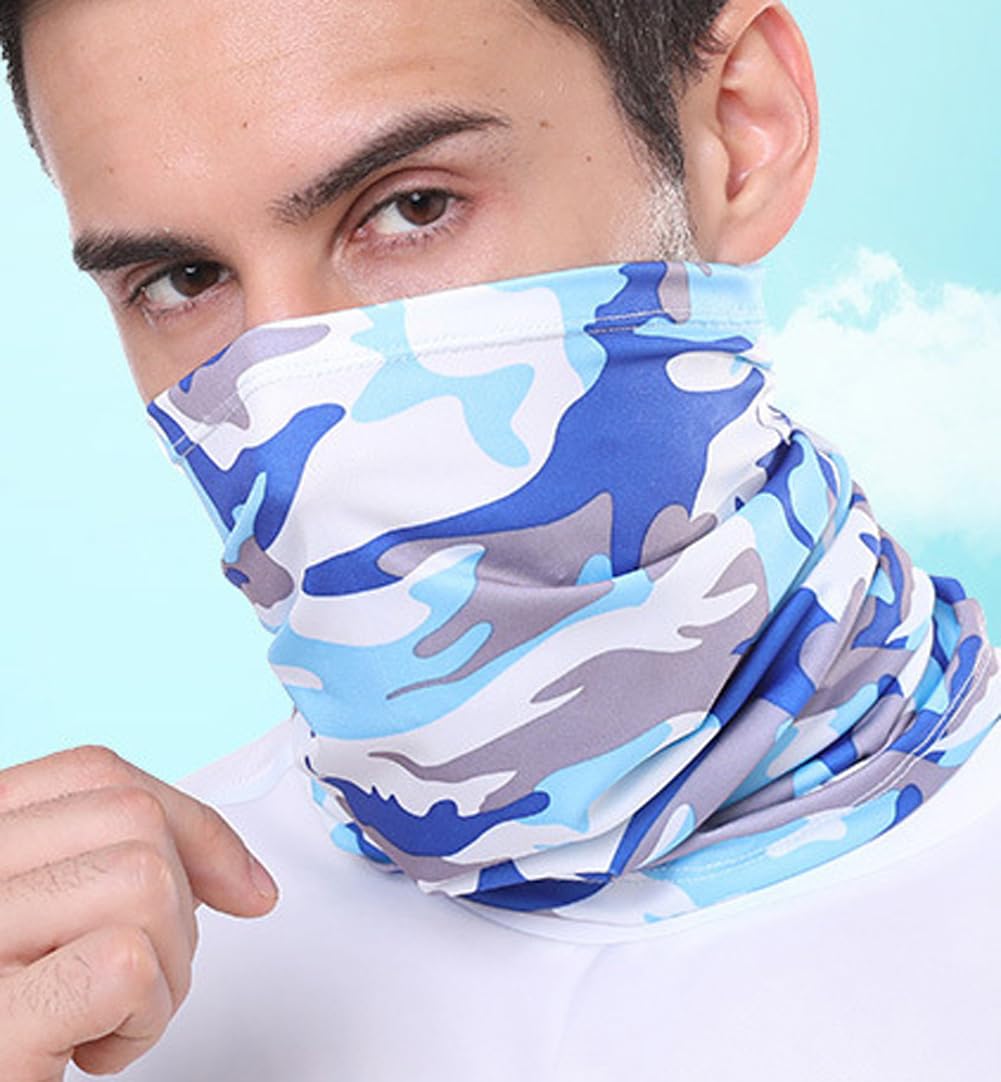 Sheliky 6Pcs Summer UV Protection Cooling Neck Gaiter Face Cover Scarf Outdoor Balaclava Bandana Headband for Men Women Fishing Cycling Running (Pack B)