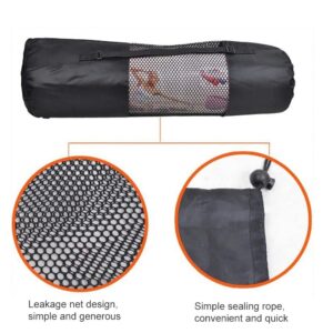 Roadoor Yoga Mat Bag for 1/2Inch Yoga Mat, Gym Fitness Yoga Blanket Carrying Drawstring Pouch Mesh Net with Adjustable Strap 1pcs Black