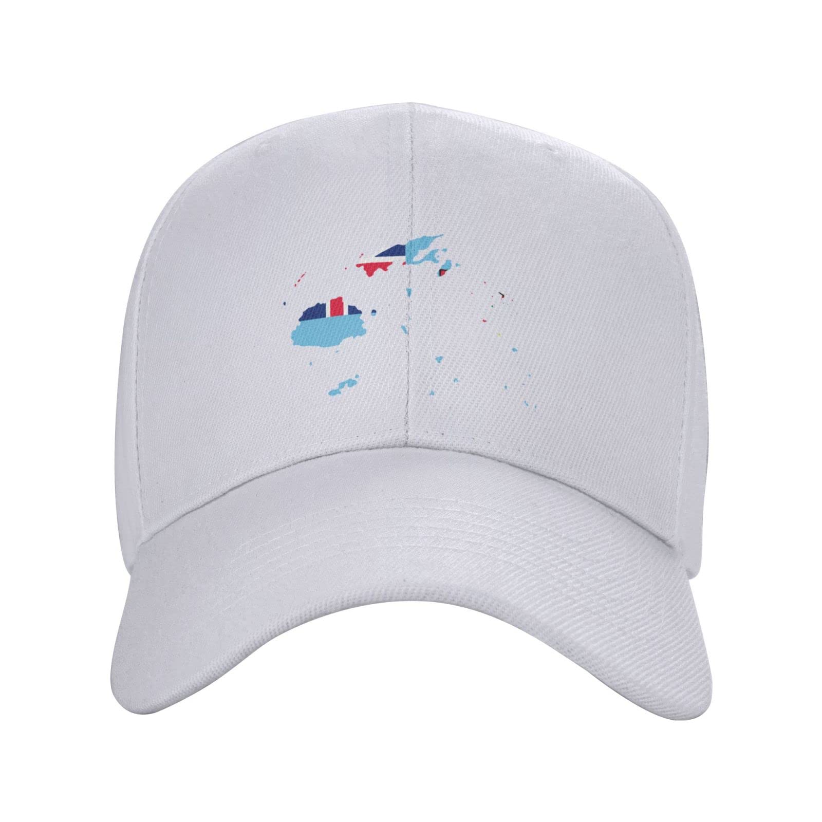 POOEDSO Fiji Terrain Map Baseball Cap Fashion Solid Color Duck Tongue Hat Adjustable Casquette