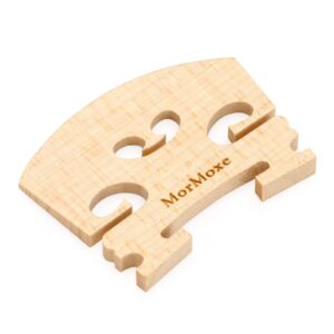 MorMoxe Violin Bridge 4/4 Full Size, Hand-Carved Maple, Direct Fit, Fully Adjusted Violin String Slots and Feet - Violin Bridge